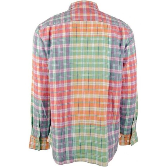 Tommy Bahama Barbados Breeze Stretch Linen Shirt Mens XXL Peach Melt Plaid - Picture 3 of 7